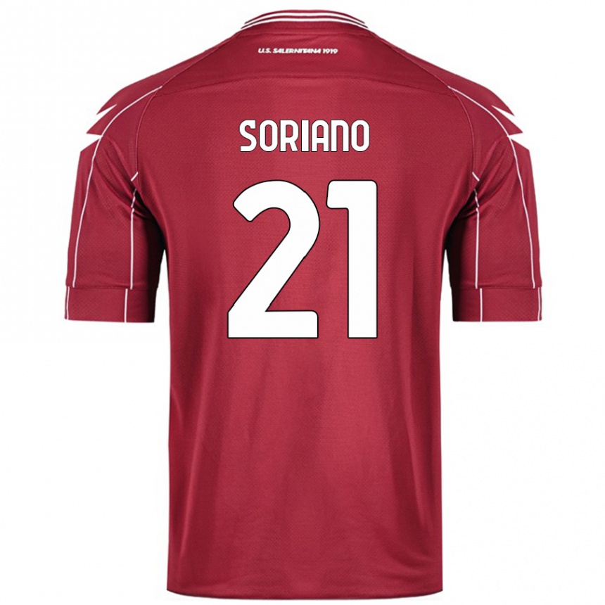 Gyermek Labdarúgás Roberto Soriano #21 Burgundia Hazai Jersey 2024/25 Mez Póló Ing