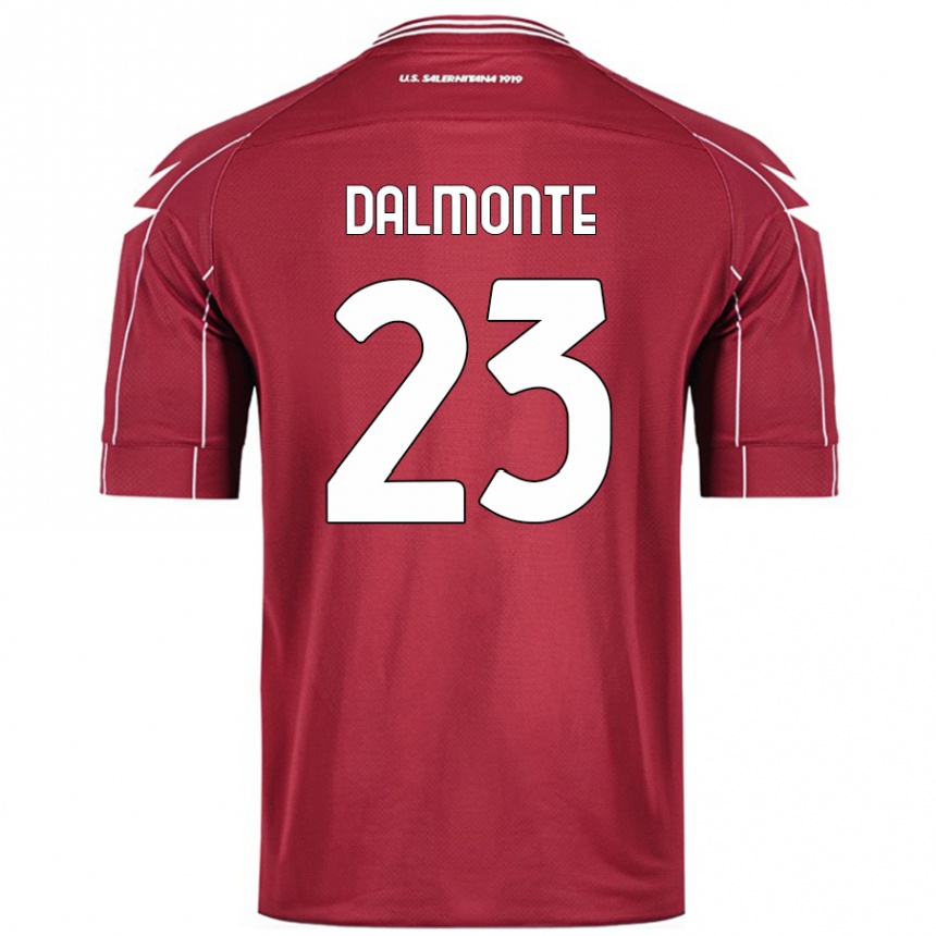 Gyermek Labdarúgás Nicola Dalmonte #23 Burgundia Hazai Jersey 2024/25 Mez Póló Ing