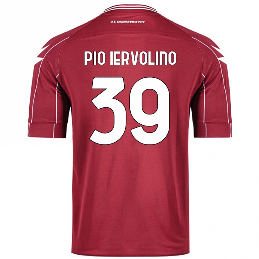 Gyermek Labdarúgás Antonio Pio Iervolino #39 Burgundia Hazai Jersey 2024/25 Mez Póló Ing