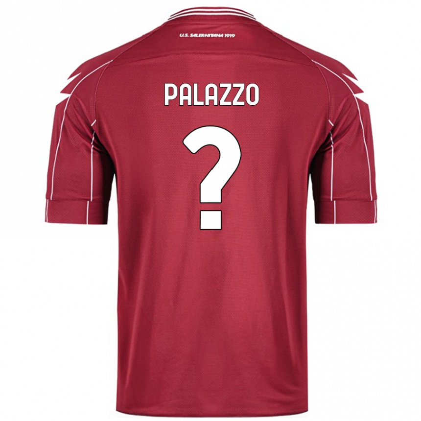 Gyermek Labdarúgás Mario Palazzo #0 Burgundia Hazai Jersey 2024/25 Mez Póló Ing