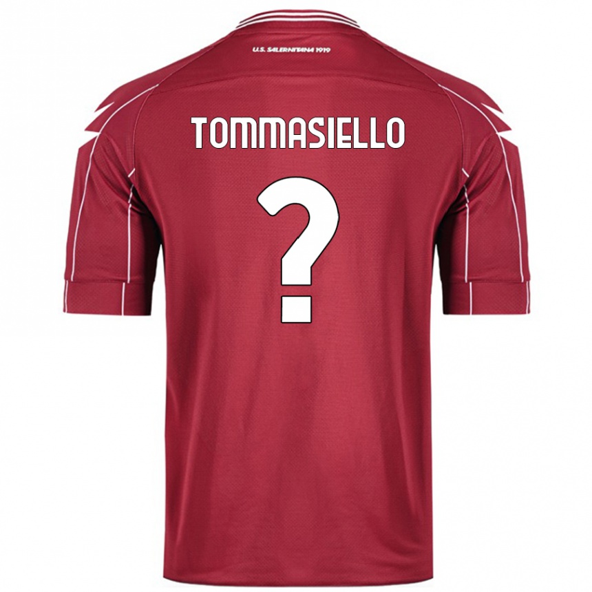 Gyermek Labdarúgás Francesco Tommasiello #0 Burgundia Hazai Jersey 2024/25 Mez Póló Ing