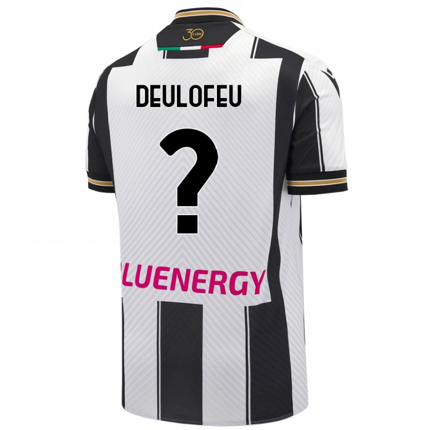 Gyermek Labdarúgás Gerard Deulofeu #0 Fehér Fekete Hazai Jersey 2024/25 Mez Póló Ing