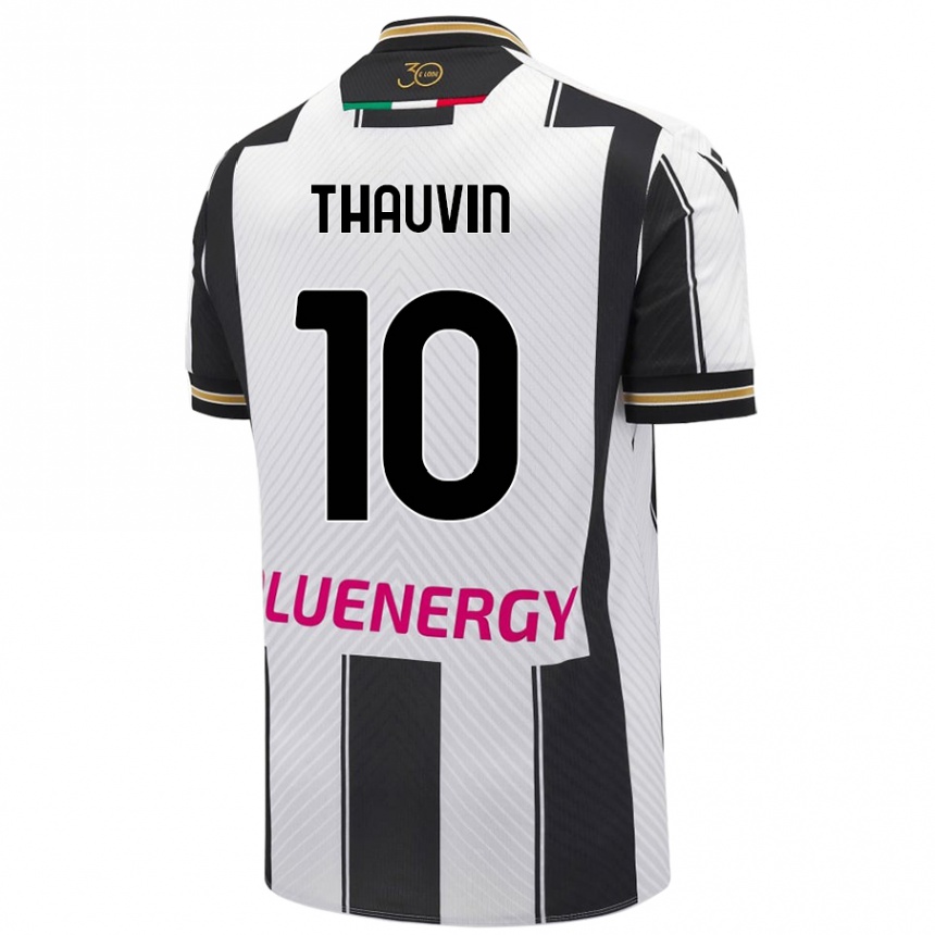 Gyermek Labdarúgás Florian Thauvin #10 Fehér Fekete Hazai Jersey 2024/25 Mez Póló Ing