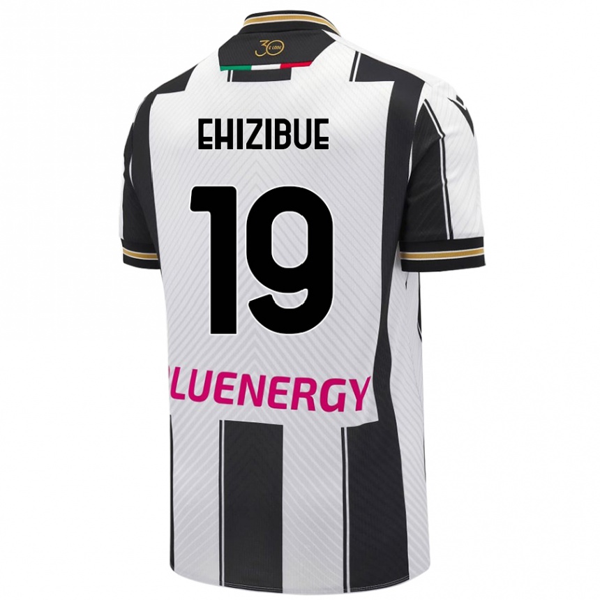 Gyermek Labdarúgás Kingsley Ehizibue #19 Fehér Fekete Hazai Jersey 2024/25 Mez Póló Ing