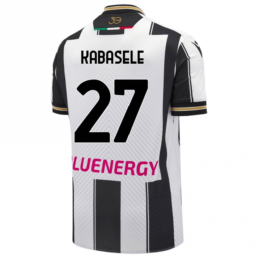 Gyermek Labdarúgás Christian Kabasele #27 Fehér Fekete Hazai Jersey 2024/25 Mez Póló Ing