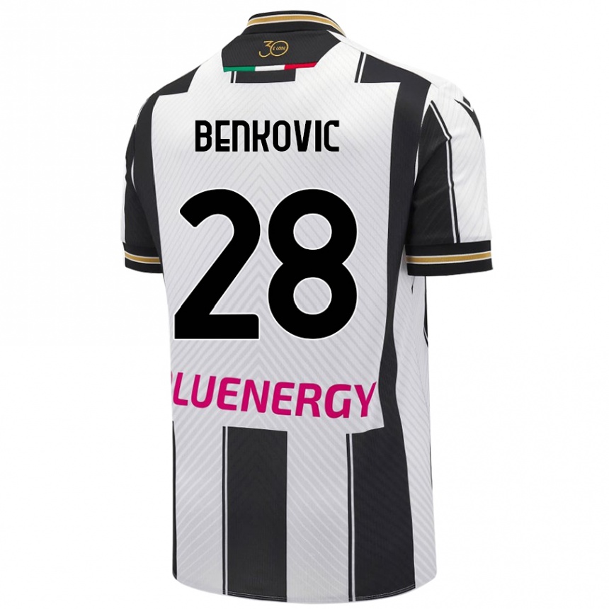 Gyermek Labdarúgás Filip Benkovic #28 Fehér Fekete Hazai Jersey 2024/25 Mez Póló Ing