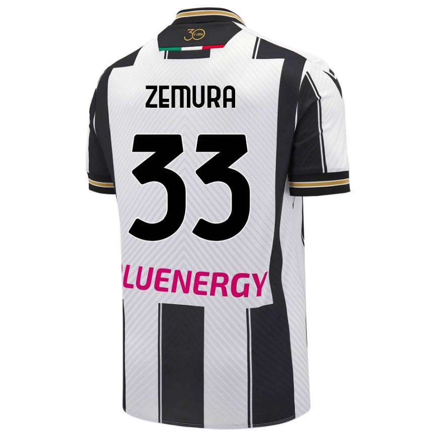 Gyermek Labdarúgás Jordan Zemura #33 Fehér Fekete Hazai Jersey 2024/25 Mez Póló Ing