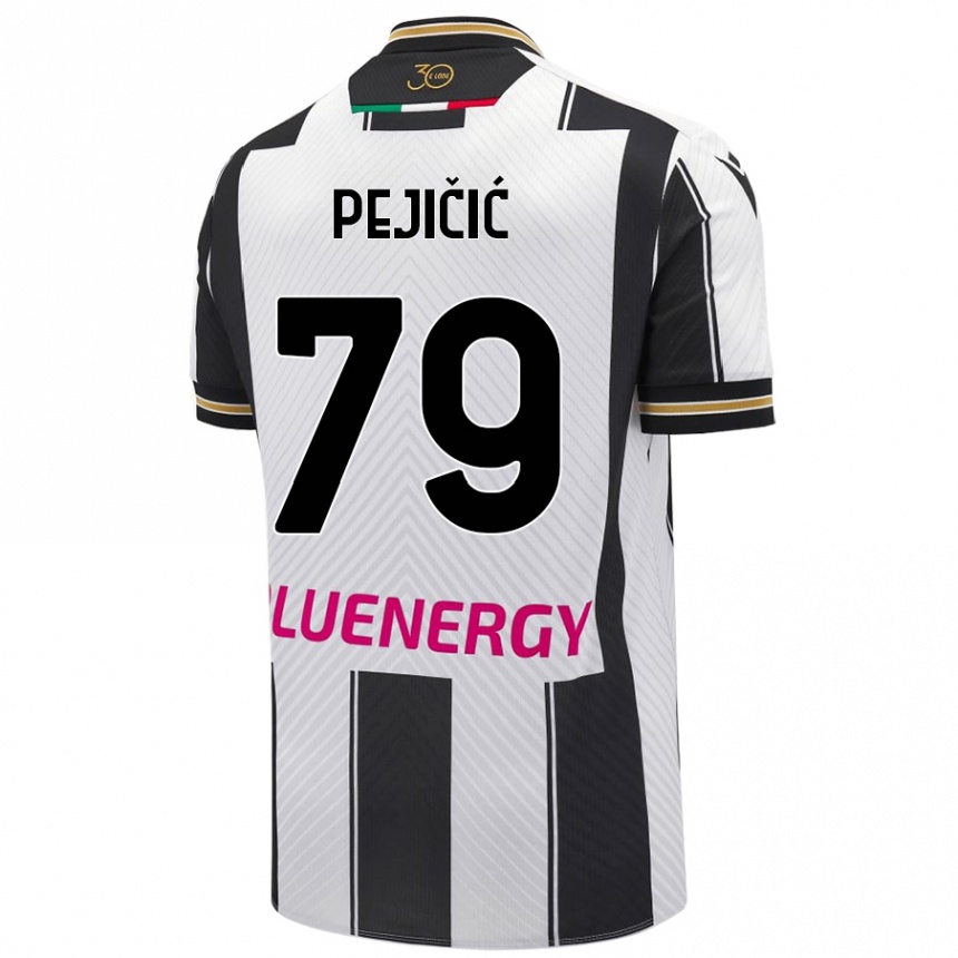 Gyermek Labdarúgás David Pejičić #79 Fehér Fekete Hazai Jersey 2024/25 Mez Póló Ing