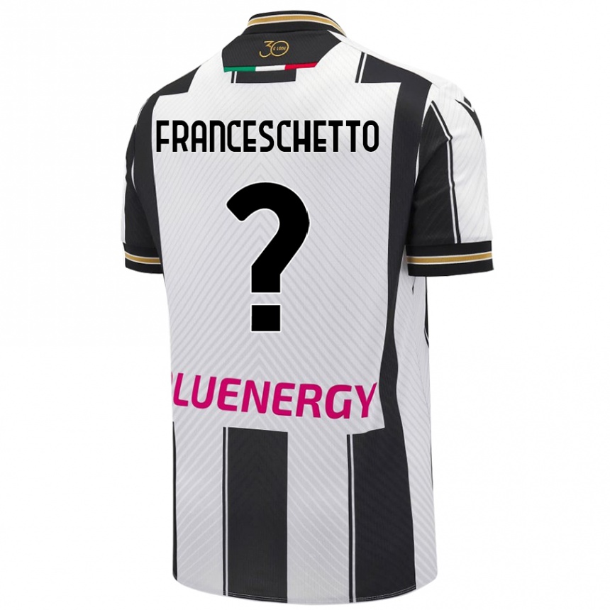 Gyermek Labdarúgás Mattia Franceschetto #0 Fehér Fekete Hazai Jersey 2024/25 Mez Póló Ing