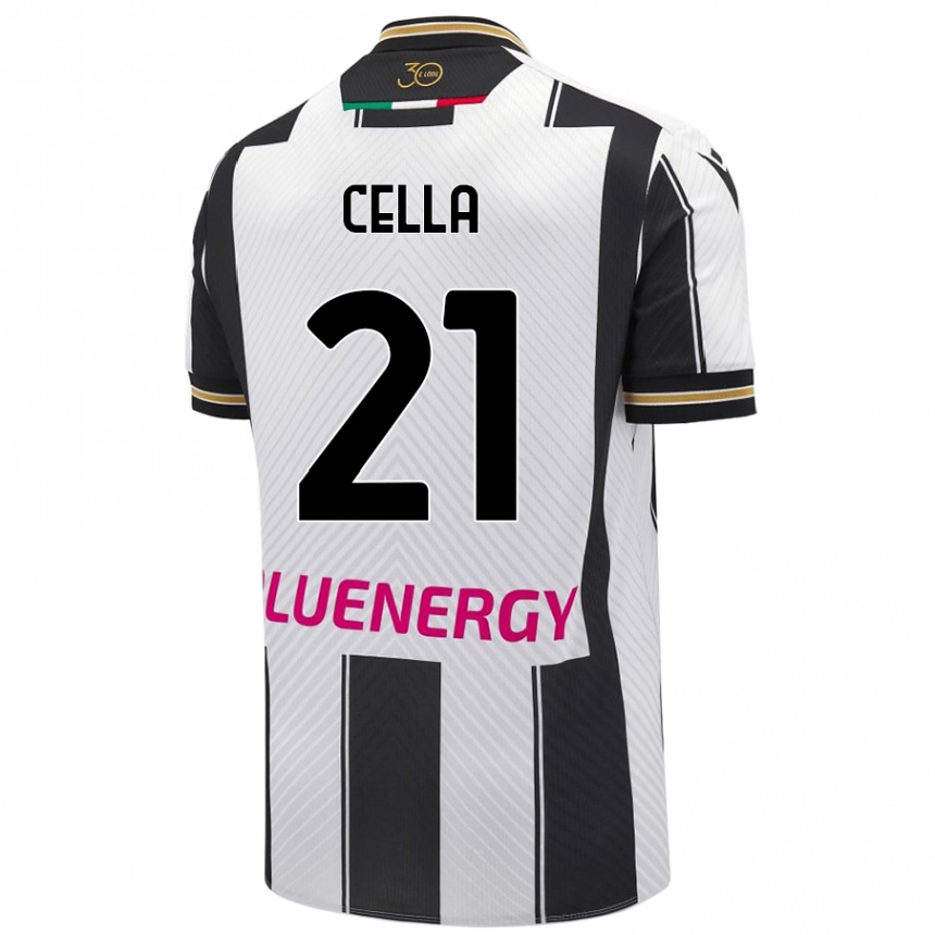 Gyermek Labdarúgás Leonardo Cella #21 Fehér Fekete Hazai Jersey 2024/25 Mez Póló Ing