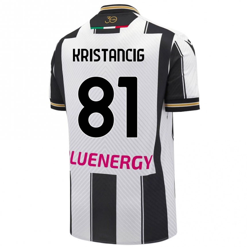 Gyermek Labdarúgás Luca Kristancig #81 Fehér Fekete Hazai Jersey 2024/25 Mez Póló Ing