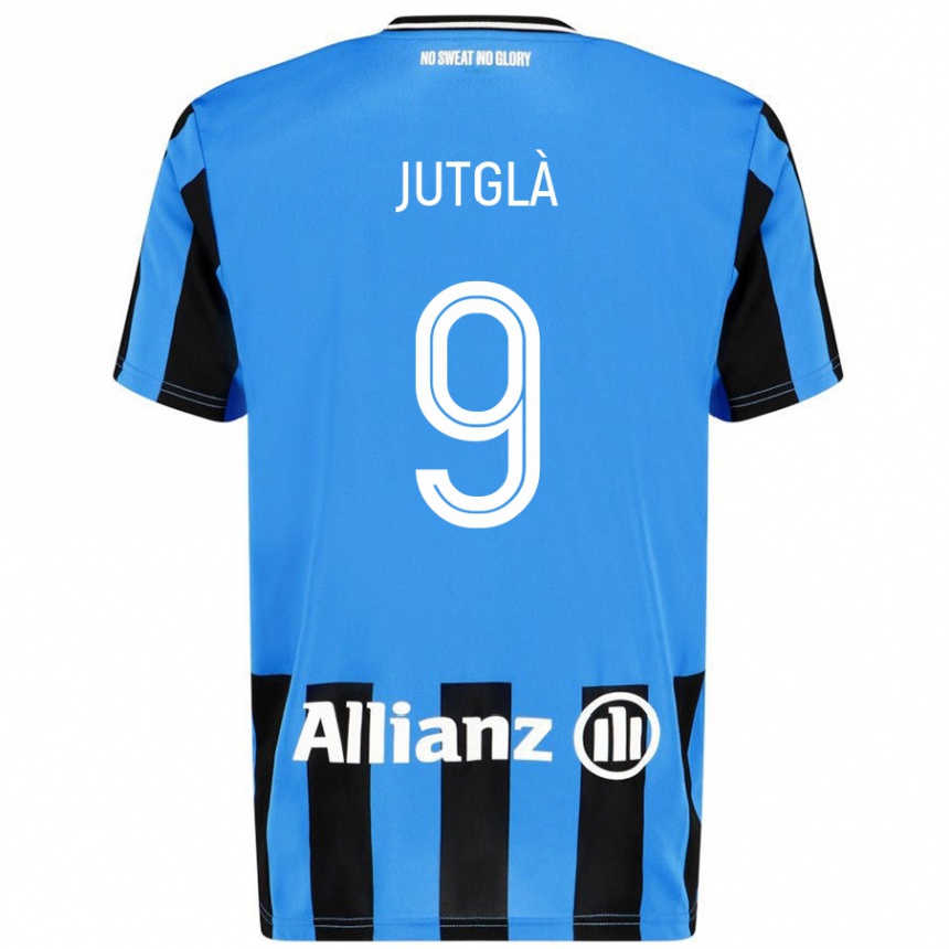 Gyermek Labdarúgás Ferran Jutglà #9 Égszínkék Fekete Hazai Jersey 2024/25 Mez Póló Ing