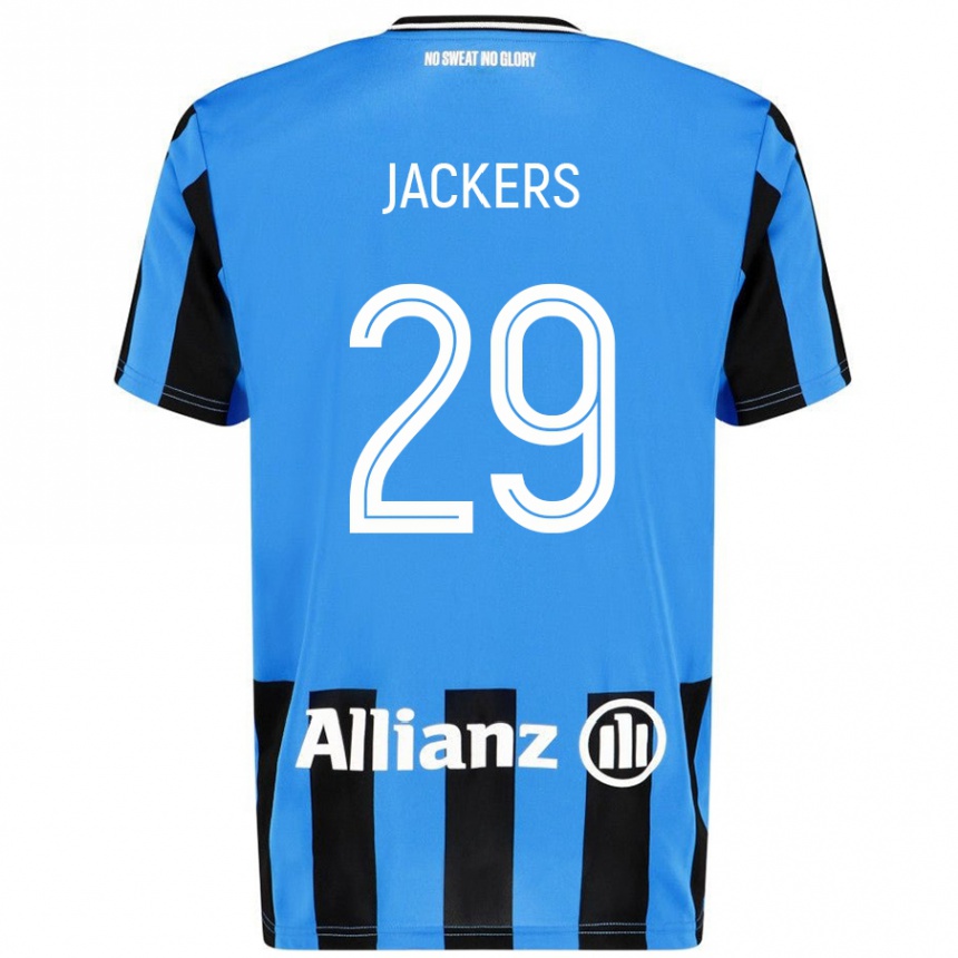 Gyermek Labdarúgás Nordin Jackers #29 Égszínkék Fekete Hazai Jersey 2024/25 Mez Póló Ing