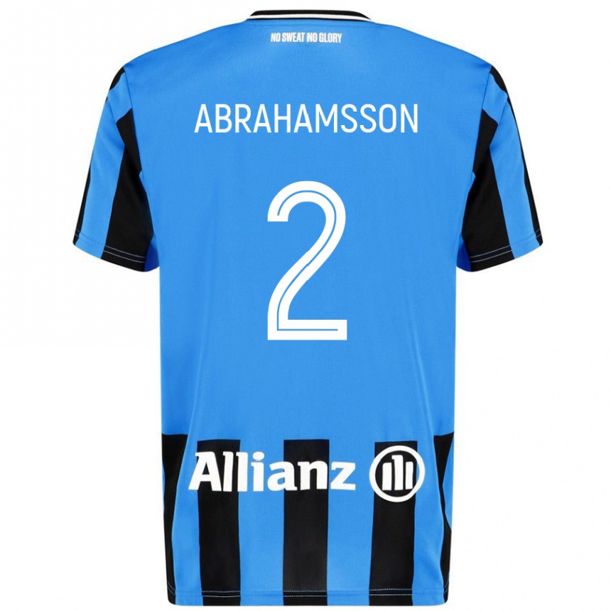 Gyermek Labdarúgás Sejde Abrahamsson #2 Égszínkék Fekete Hazai Jersey 2024/25 Mez Póló Ing