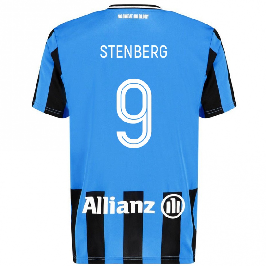 Gyermek Labdarúgás Hanna Stenberg #9 Égszínkék Fekete Hazai Jersey 2024/25 Mez Póló Ing