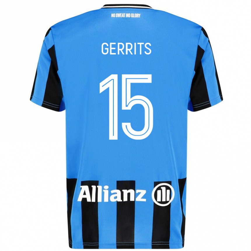 Gyermek Labdarúgás Melanie Gerrits #15 Égszínkék Fekete Hazai Jersey 2024/25 Mez Póló Ing