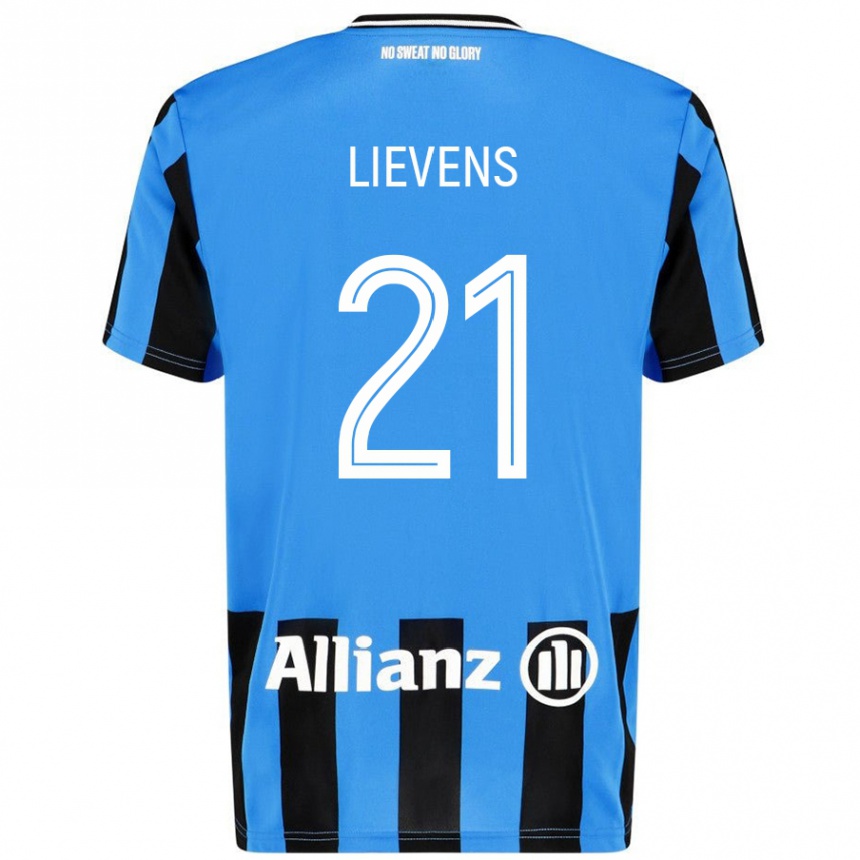 Gyermek Labdarúgás Caitlin Lievens #21 Égszínkék Fekete Hazai Jersey 2024/25 Mez Póló Ing