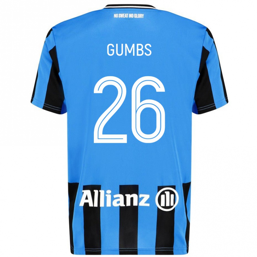 Gyermek Labdarúgás Aisse Gumbs #26 Égszínkék Fekete Hazai Jersey 2024/25 Mez Póló Ing