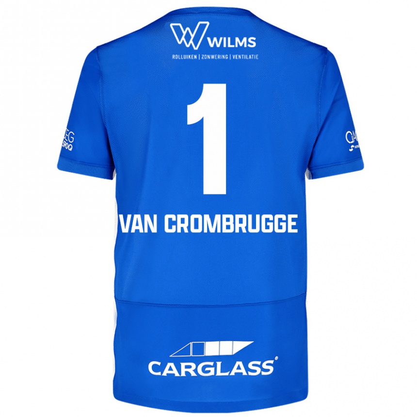 Gyermek Labdarúgás Hendrik Van Crombrugge #1 Kék Hazai Jersey 2024/25 Mez Póló Ing