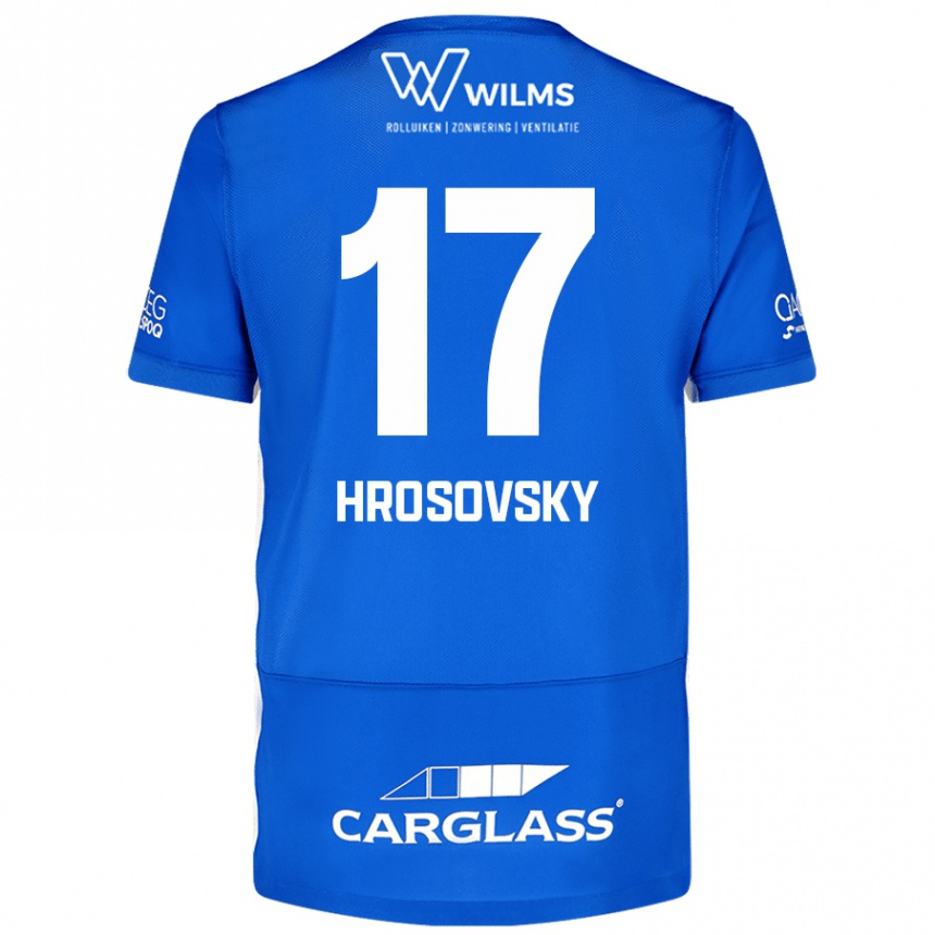 Gyermek Labdarúgás Patrik Hrosovsky #17 Kék Hazai Jersey 2024/25 Mez Póló Ing