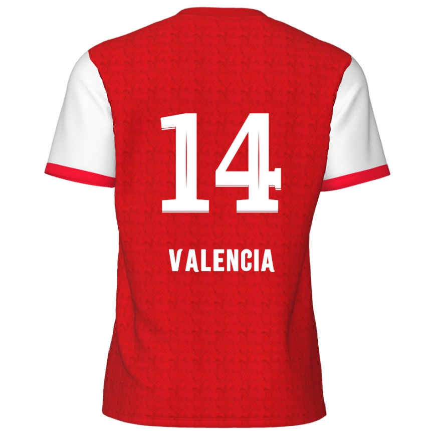 Gyermek Labdarúgás Anthony Valencia #14 Piros Fehér Hazai Jersey 2024/25 Mez Póló Ing