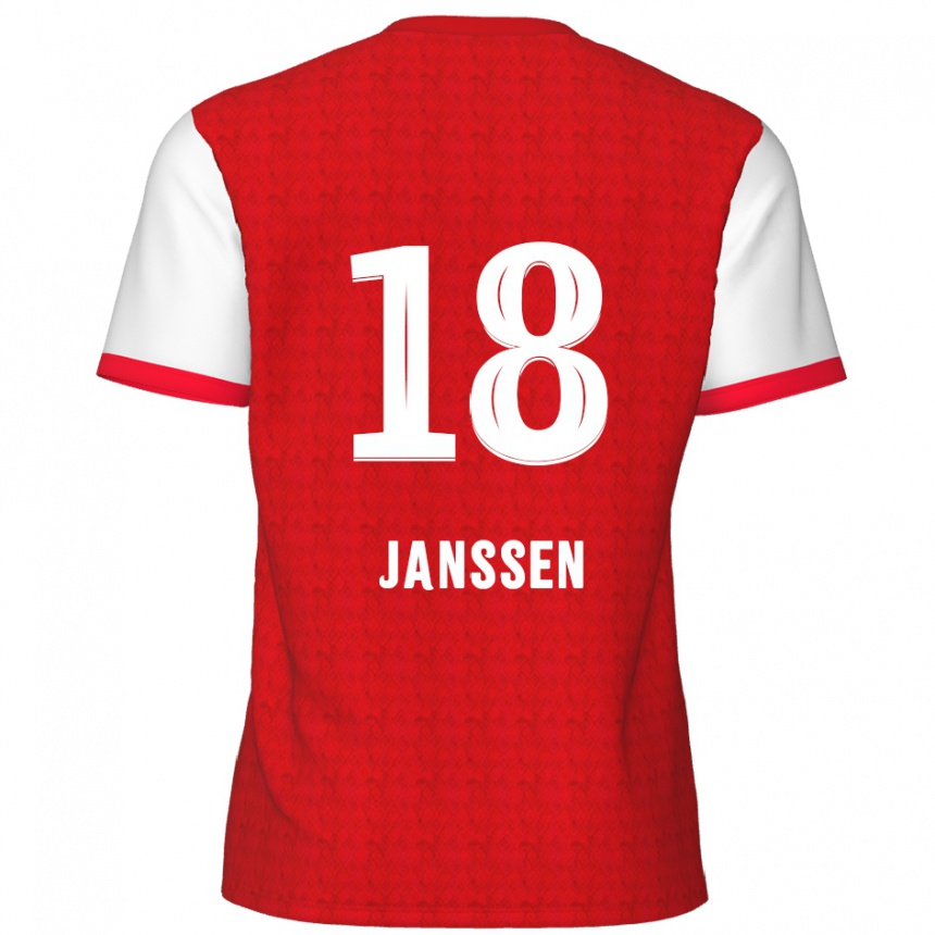 Gyermek Labdarúgás Vincent Janssen #18 Piros Fehér Hazai Jersey 2024/25 Mez Póló Ing