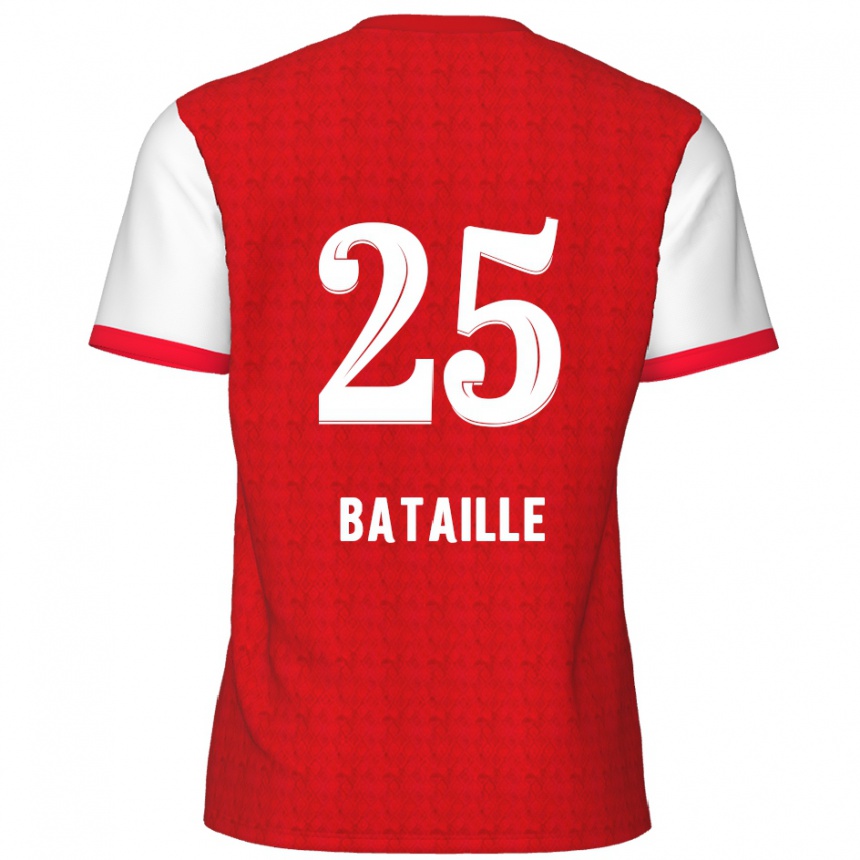 Gyermek Labdarúgás Jelle Bataille #25 Piros Fehér Hazai Jersey 2024/25 Mez Póló Ing