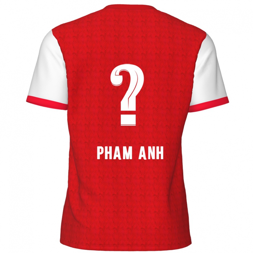 Gyermek Labdarúgás Khoi Pham Anh #0 Piros Fehér Hazai Jersey 2024/25 Mez Póló Ing