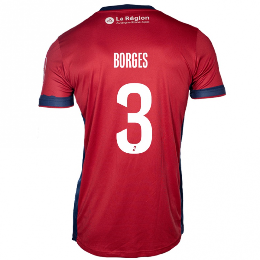 Gyermek Labdarúgás Neto Borges #3 Világos Bordó Hazai Jersey 2024/25 Mez Póló Ing