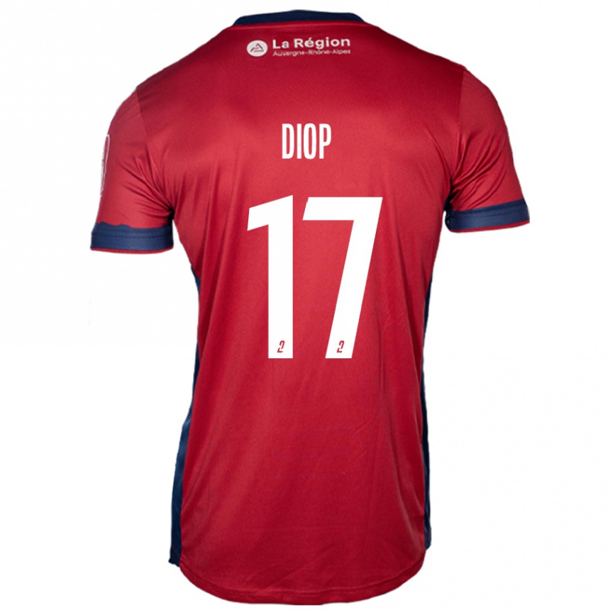 Gyermek Labdarúgás Ousmane Diop #17 Világos Bordó Hazai Jersey 2024/25 Mez Póló Ing