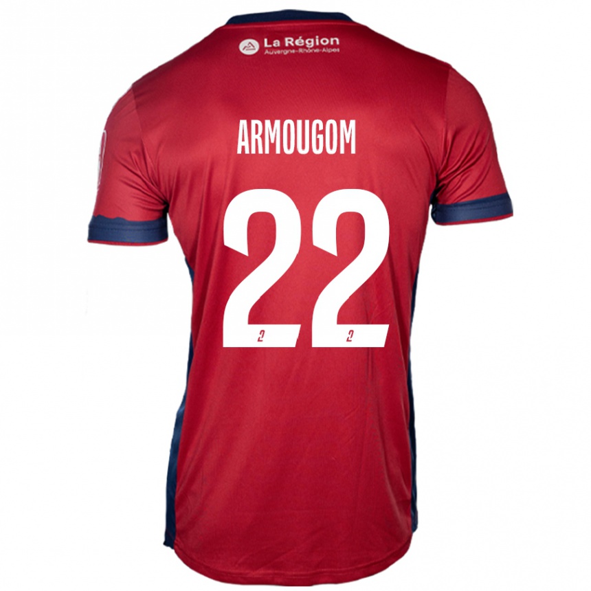 Gyermek Labdarúgás Yoël Armougom #22 Világos Bordó Hazai Jersey 2024/25 Mez Póló Ing