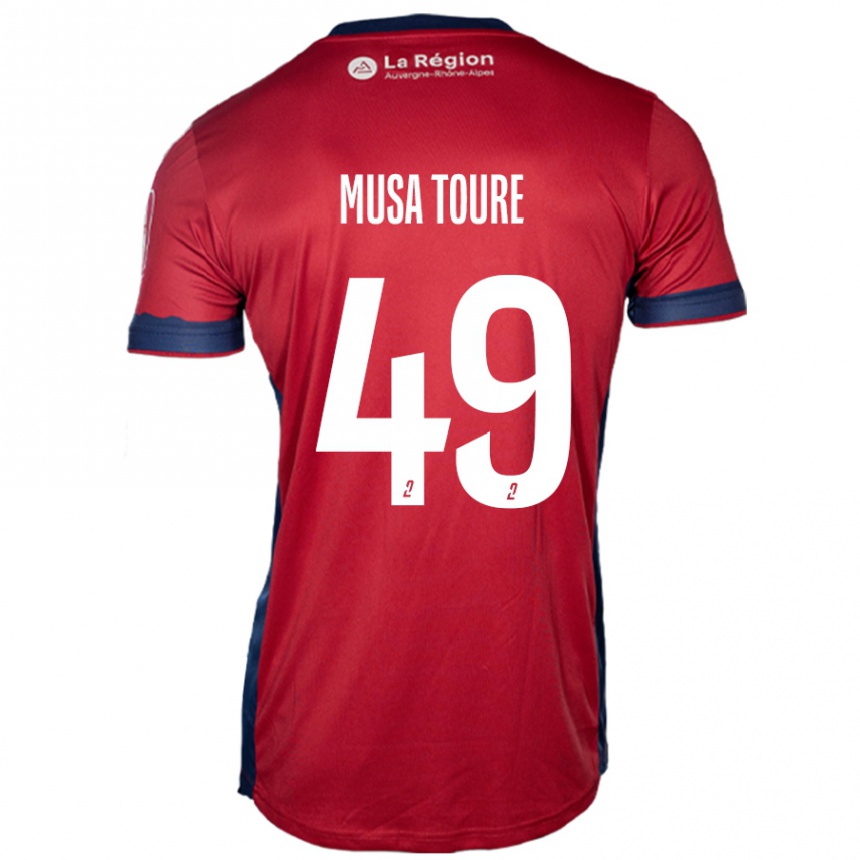 Gyermek Labdarúgás Musa Toure #49 Világos Bordó Hazai Jersey 2024/25 Mez Póló Ing