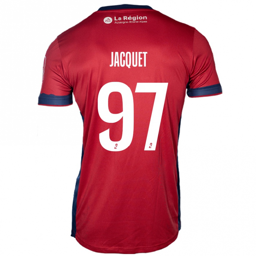 Gyermek Labdarúgás Jérémy Jacquet #97 Világos Bordó Hazai Jersey 2024/25 Mez Póló Ing