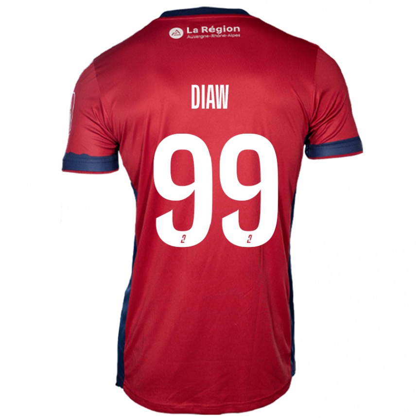 Gyermek Labdarúgás Mory Diaw #99 Világos Bordó Hazai Jersey 2024/25 Mez Póló Ing