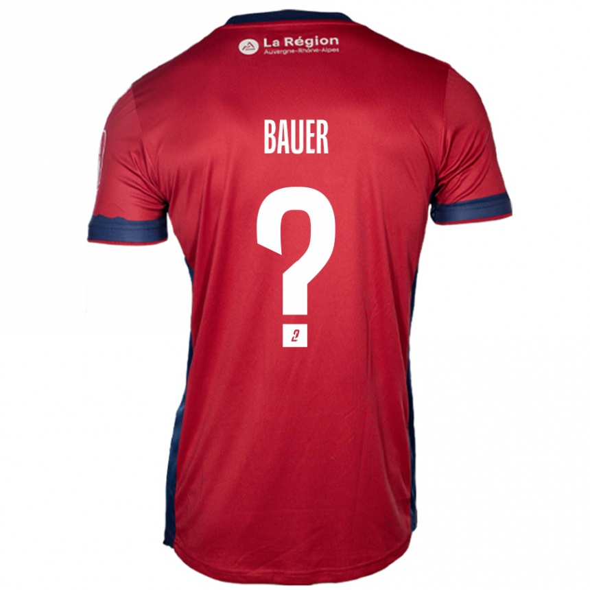 Gyermek Labdarúgás Hugo Bauer #0 Világos Bordó Hazai Jersey 2024/25 Mez Póló Ing