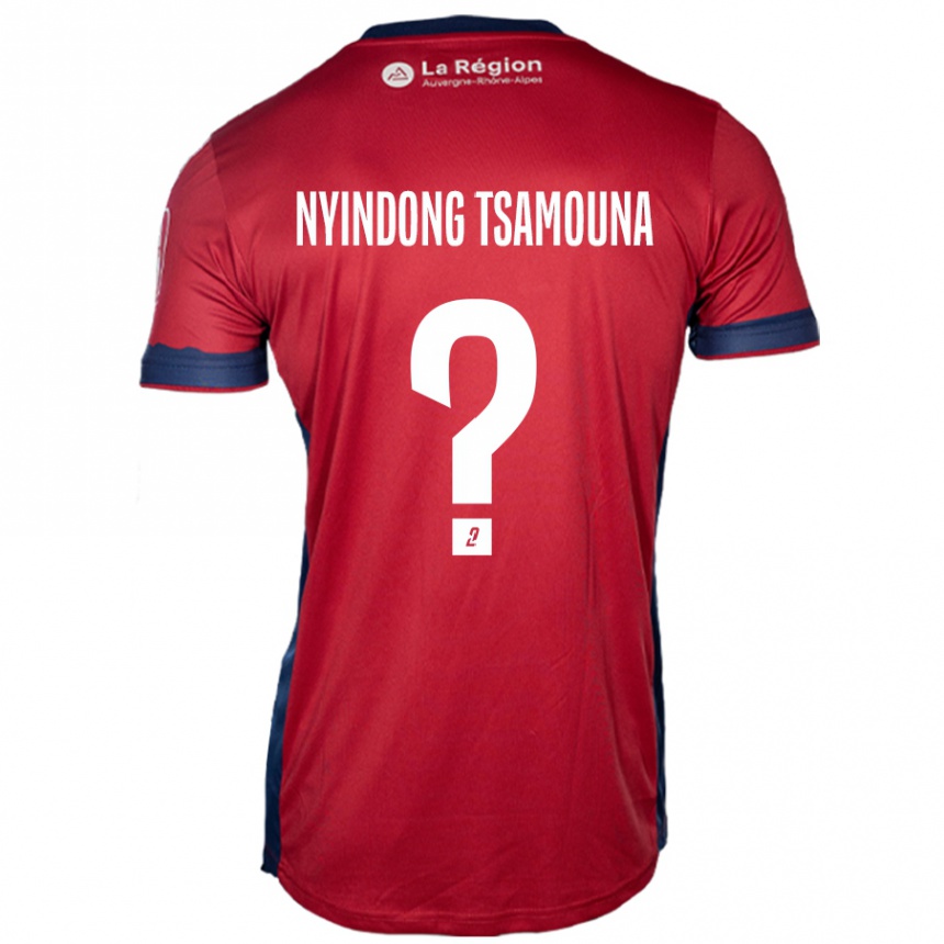 Gyermek Labdarúgás Jean Nyindong Tsamouna #0 Világos Bordó Hazai Jersey 2024/25 Mez Póló Ing