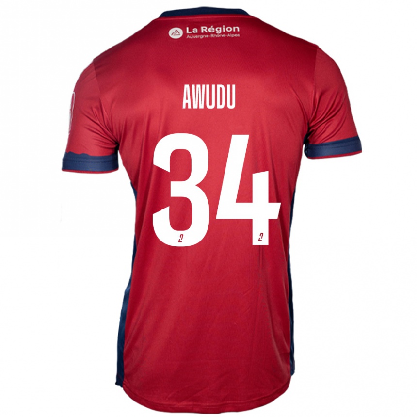 Gyermek Labdarúgás Sumaila Awudu #34 Világos Bordó Hazai Jersey 2024/25 Mez Póló Ing