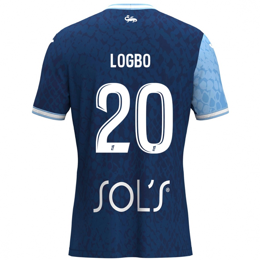 Gyermek Labdarúgás Andy Logbo #20 Égszínkék Sötétkék Hazai Jersey 2024/25 Mez Póló Ing