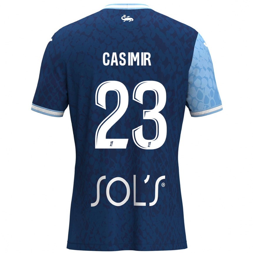 Gyermek Labdarúgás Josué Casimir #23 Égszínkék Sötétkék Hazai Jersey 2024/25 Mez Póló Ing