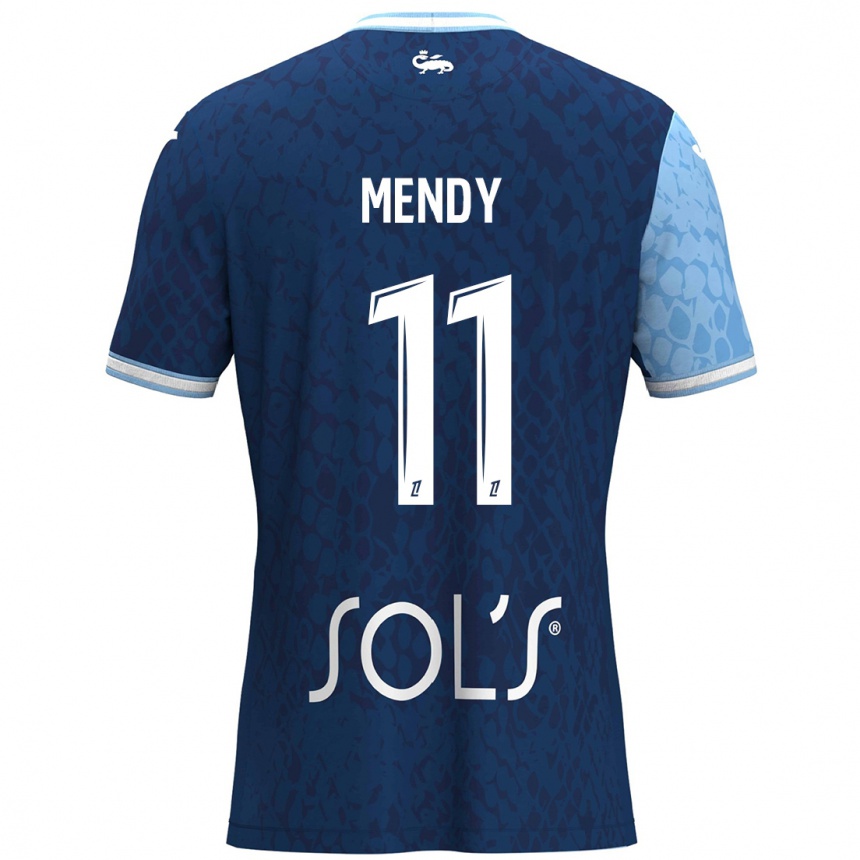 Gyermek Labdarúgás Mélinda Mendy #11 Égszínkék Sötétkék Hazai Jersey 2024/25 Mez Póló Ing