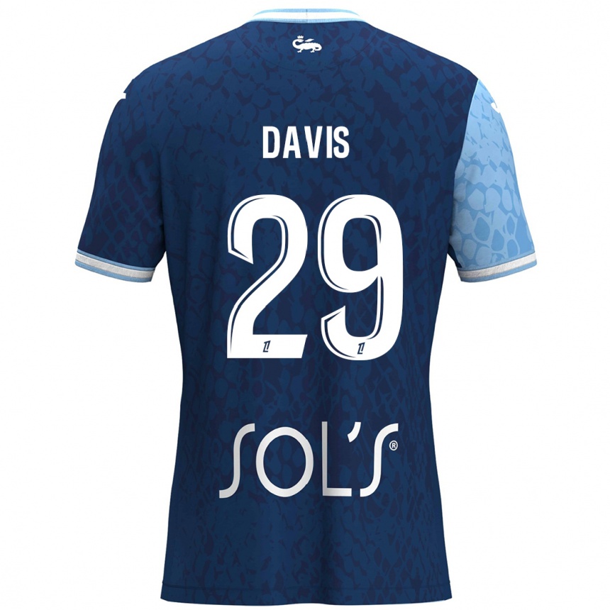 Gyermek Labdarúgás Deja Davis #29 Égszínkék Sötétkék Hazai Jersey 2024/25 Mez Póló Ing