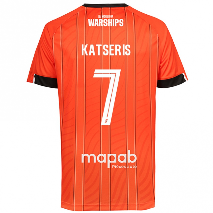 Gyermek Labdarúgás Panos Katseris #7 Narancs Hazai Jersey 2024/25 Mez Póló Ing