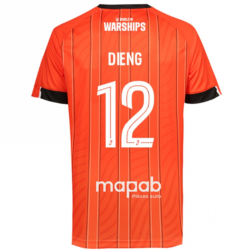 Gyermek Labdarúgás Bamba Dieng #12 Narancs Hazai Jersey 2024/25 Mez Póló Ing