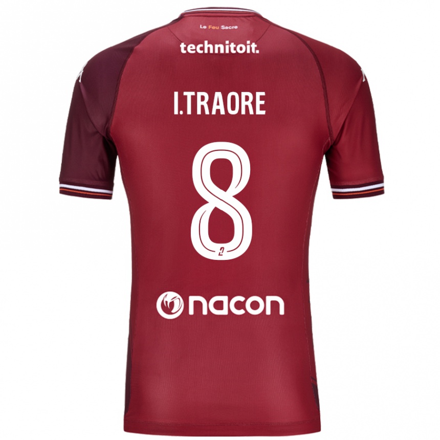 Gyermek Labdarúgás Ismaël Traoré #8 Piros Granata Hazai Jersey 2024/25 Mez Póló Ing