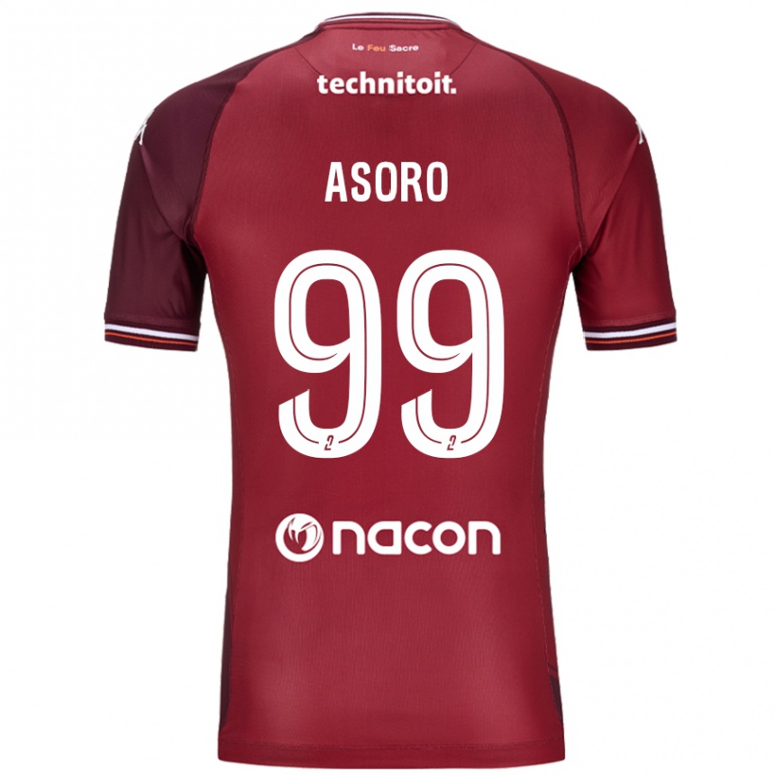 Gyermek Labdarúgás Joel Asoro #99 Piros Granata Hazai Jersey 2024/25 Mez Póló Ing