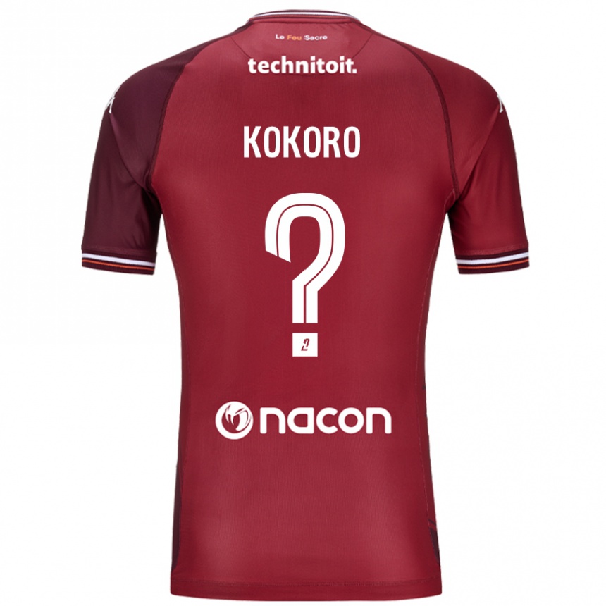 Gyermek Labdarúgás Clarence Kokoro #0 Piros Granata Hazai Jersey 2024/25 Mez Póló Ing