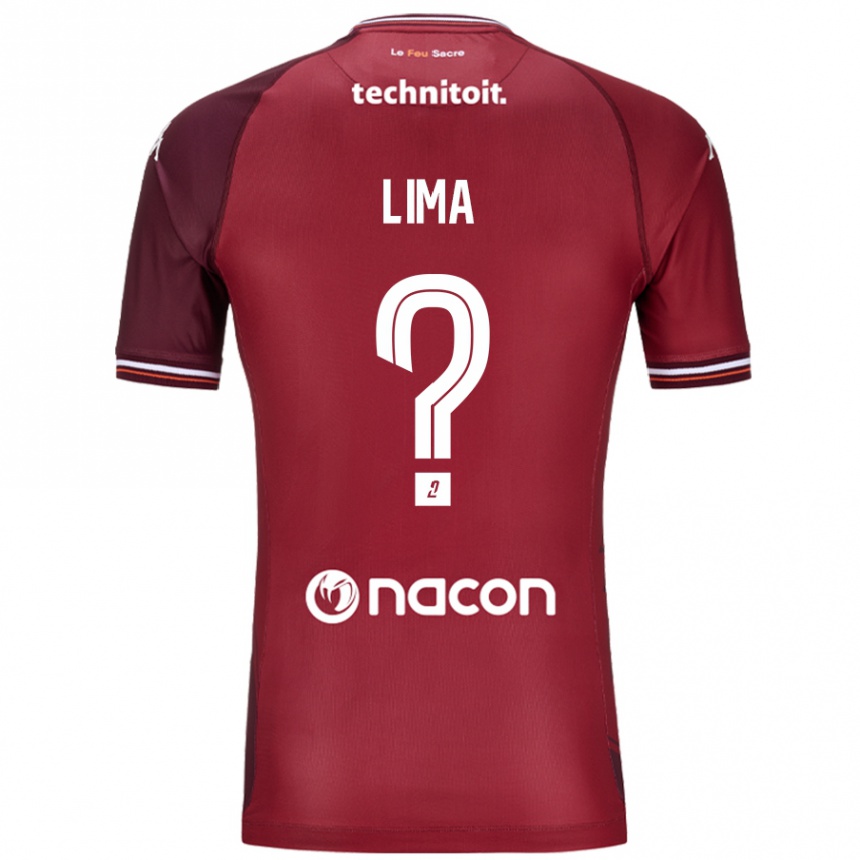 Gyermek Labdarúgás Edson Lima #0 Piros Granata Hazai Jersey 2024/25 Mez Póló Ing