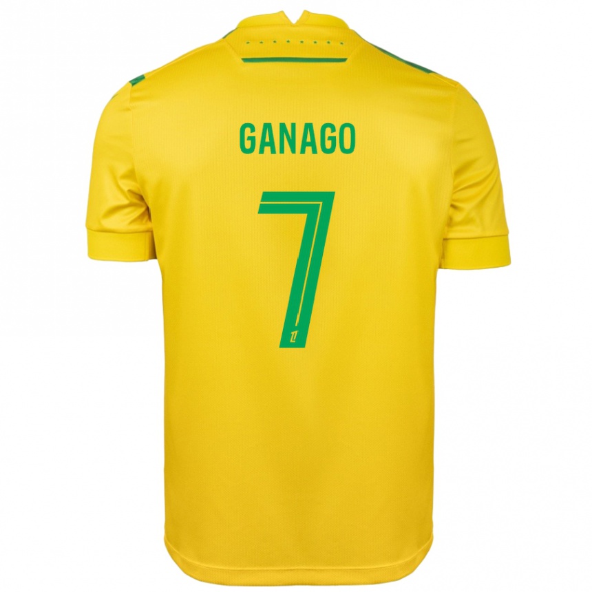 Gyermek Labdarúgás Ignatius Ganago #7 Sárga Zöld Hazai Jersey 2024/25 Mez Póló Ing