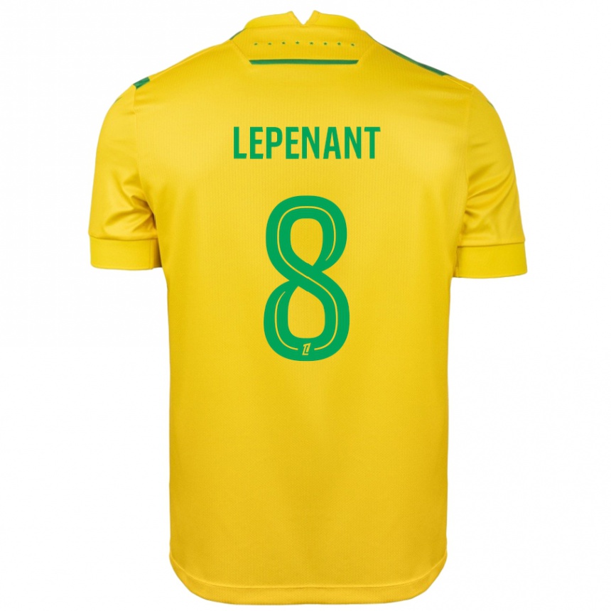 Gyermek Labdarúgás Johann Lepenant #8 Sárga Zöld Hazai Jersey 2024/25 Mez Póló Ing