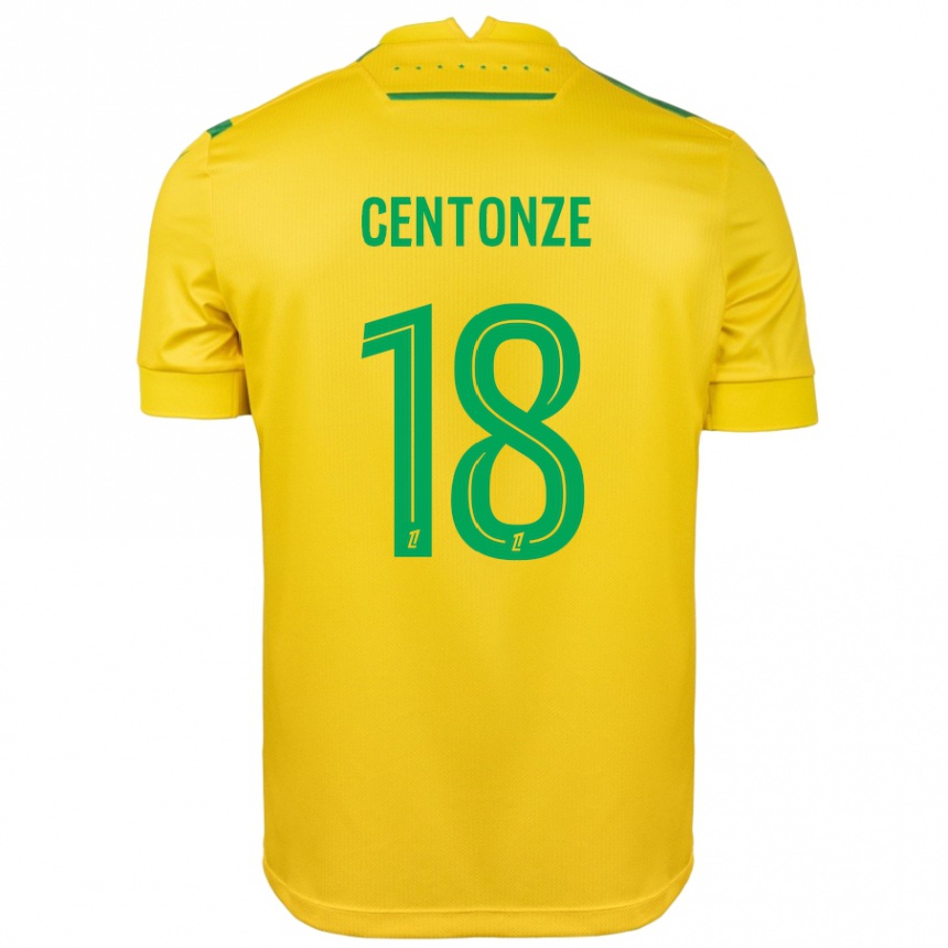 Gyermek Labdarúgás Fabien Centonze #18 Sárga Zöld Hazai Jersey 2024/25 Mez Póló Ing